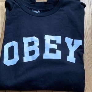 NWOT OBEY black shirt sleeve shirt